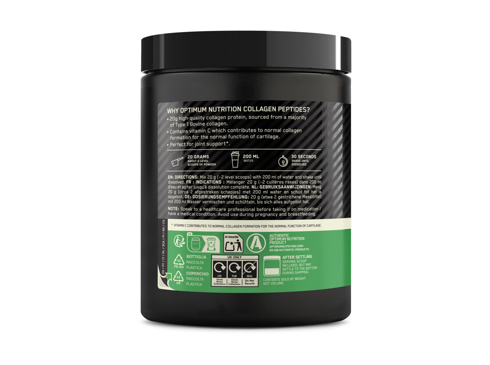 SUPLEMENTO OPTIMUM NUTRITION COLAGENIO+VIT C S/ SABOR 320G image number 2