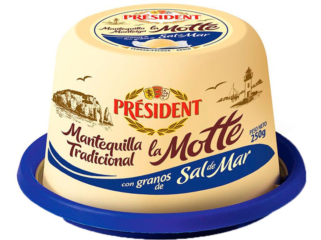 MANTEIGA PRESIDENT LA MOTTE COM SAL MARINHO 250G