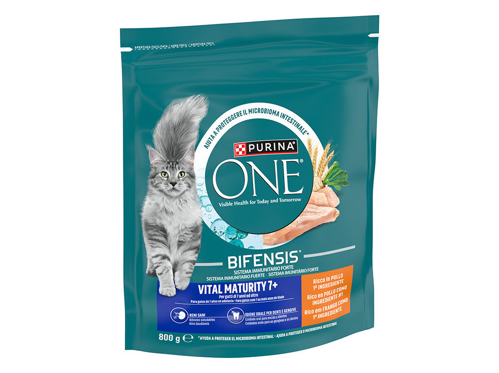 RA&Ccedil;&Atilde;O GATO PURINA ONE MATURITY 7+ FRANGO 800G image number 1