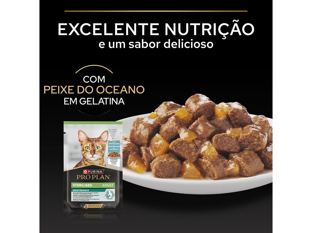 COMIDA H&Uacute;MIDA GATO PRO PLAN ESTERILIZADO PEIXE 85G image number 3