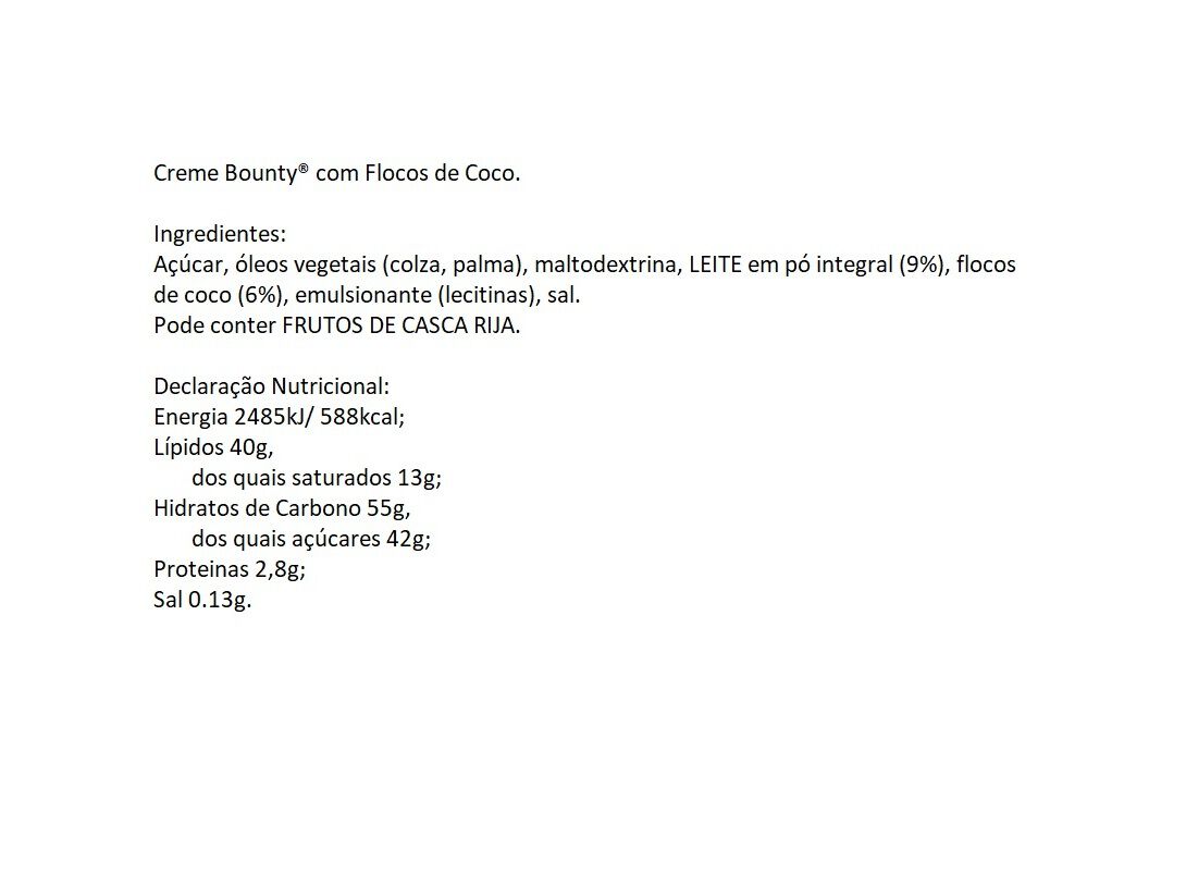 CREME PARA BARRAR BOUNTY 200 G image number 1