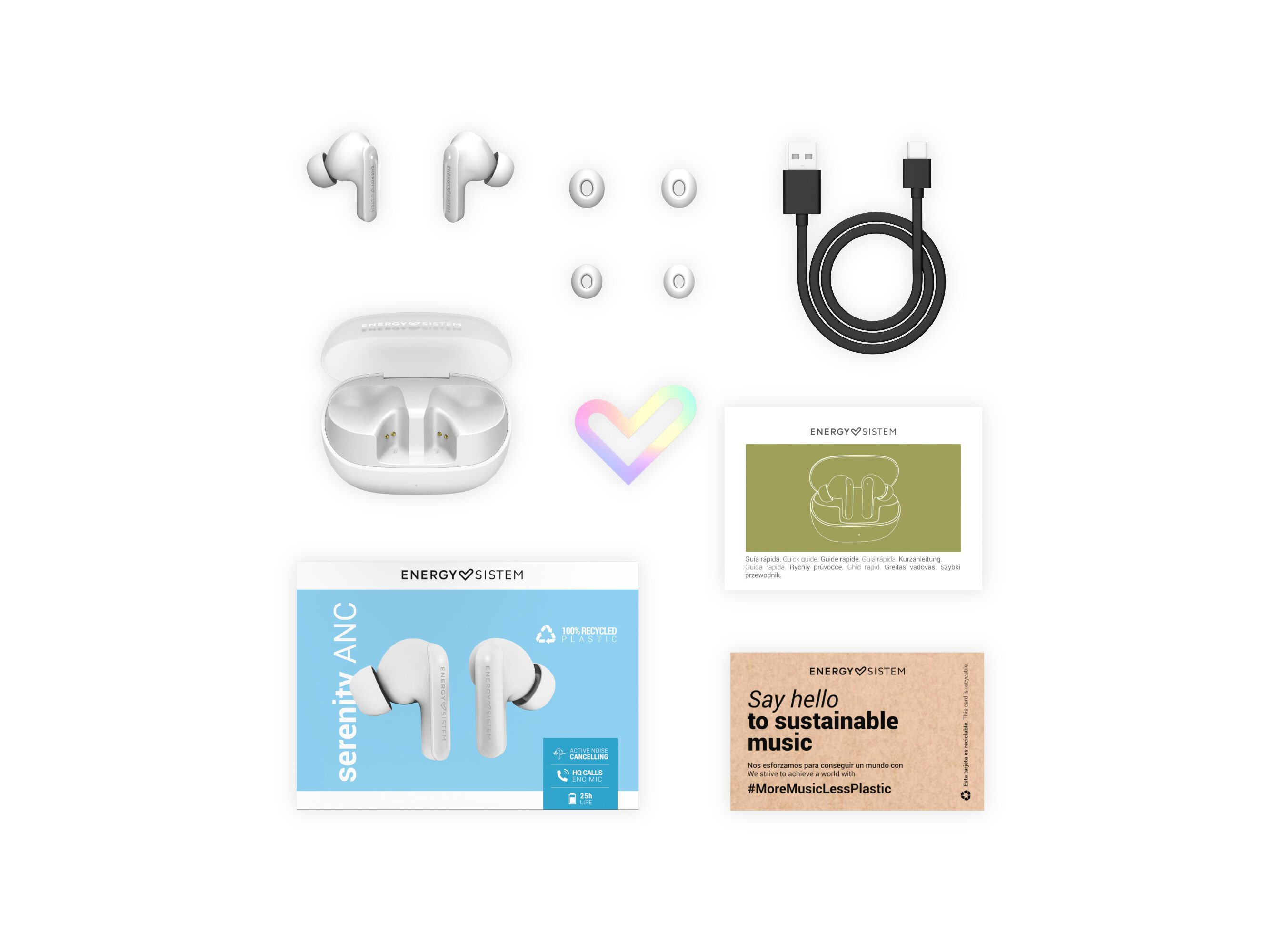 AURICULARES TWS ENERGY SISTEM SERENITY ANC BRANCO image number 4