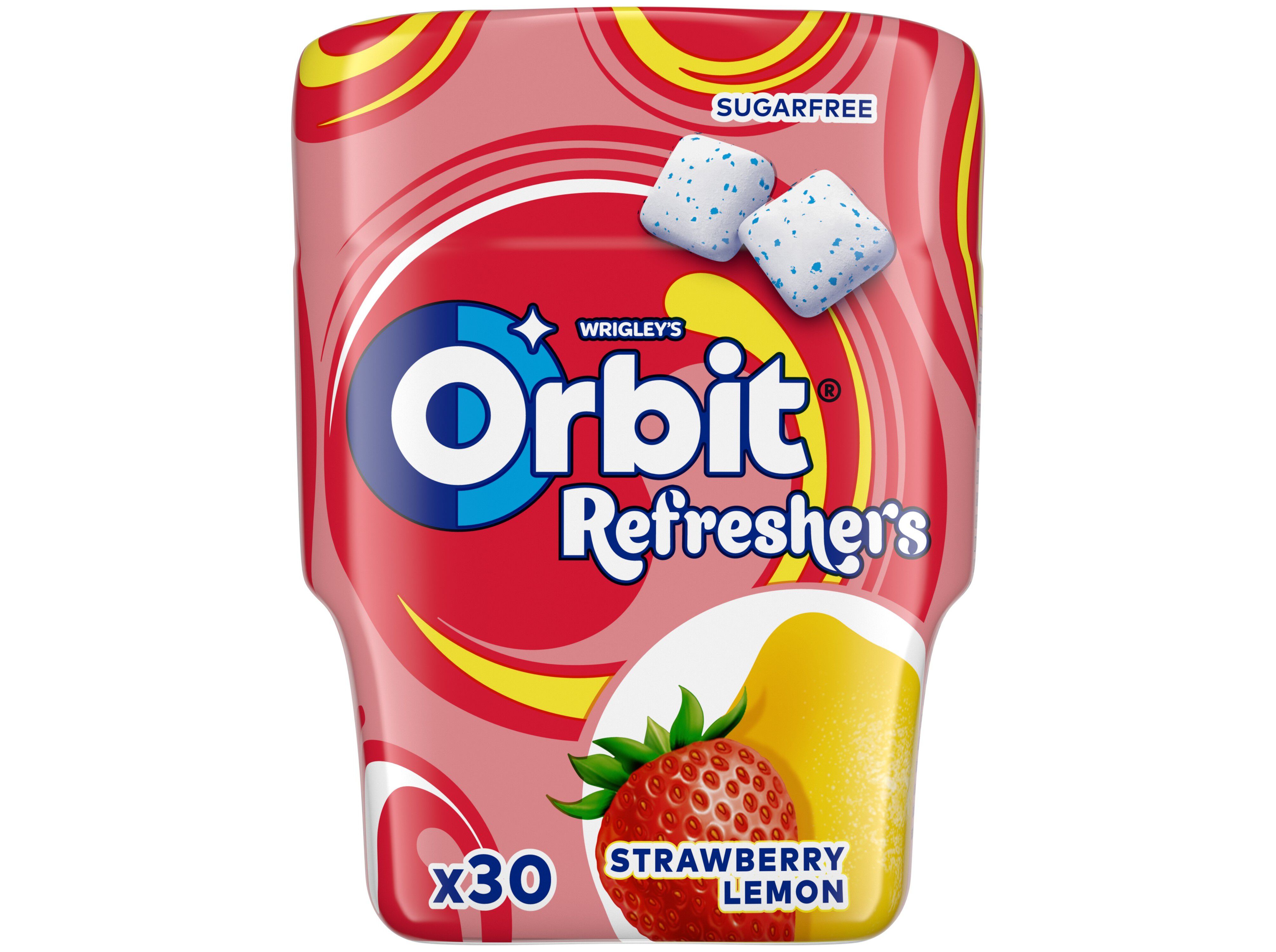 PASTILHAS SEM A&Ccedil;UCAR ORBIT REFRESHER'S STRAWBERRY LEMON 67G image number 1