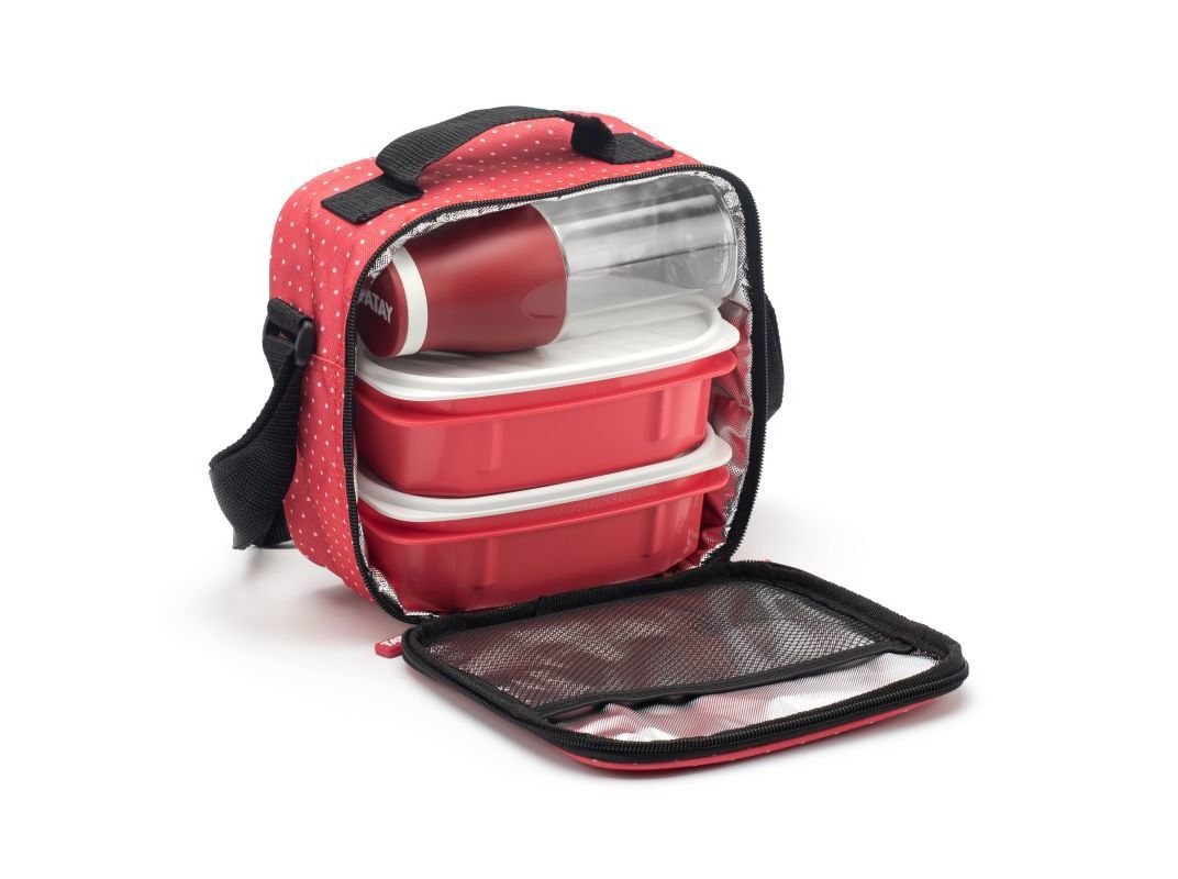 LANCHEIRA URBAN FOOD TATAY DOTS COM 2 CAIXAS E GARRAFA