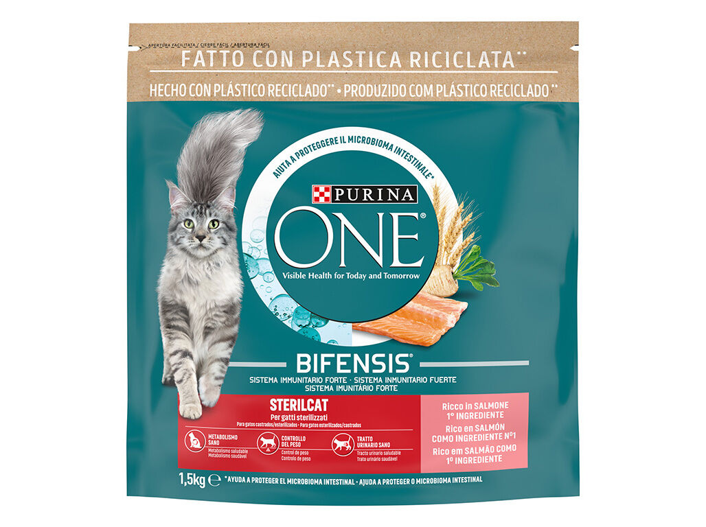 RA&Ccedil;&Atilde;O PARA GATO PURINA ONE ESTERILIZADO COM SALM&Atilde;O 1.5KG image number 1