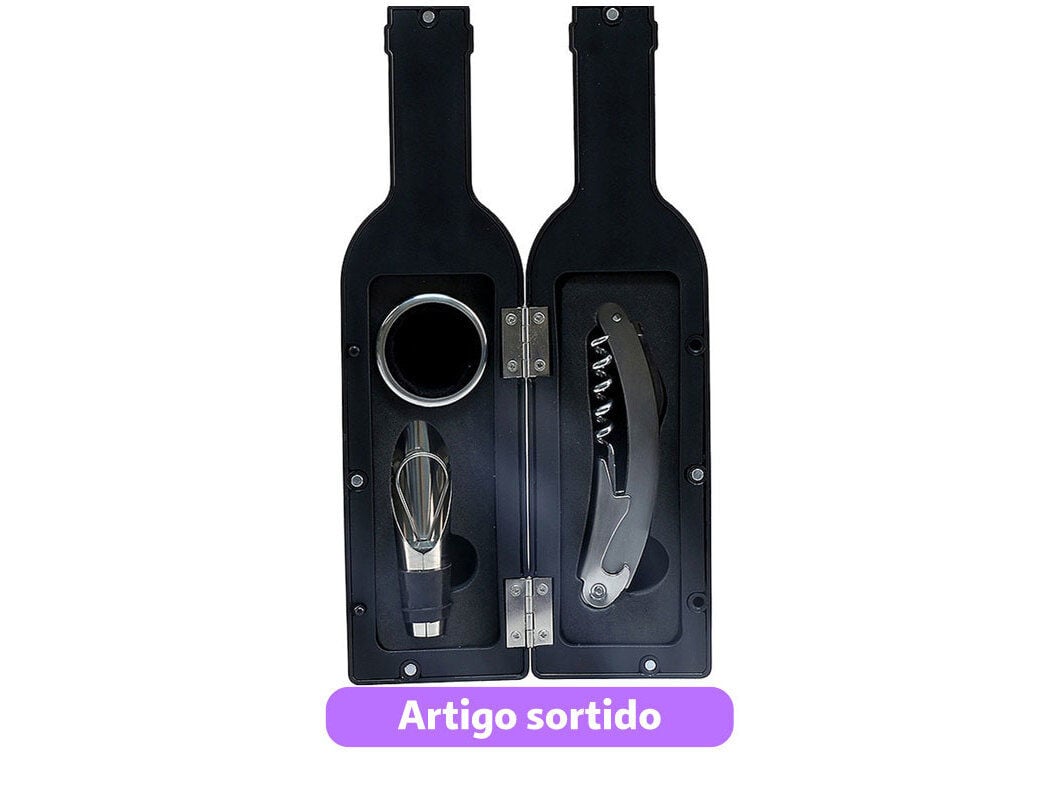 CONJUNTO DE ACESSORIOS PARA VINHO CORES SORTIDAS
