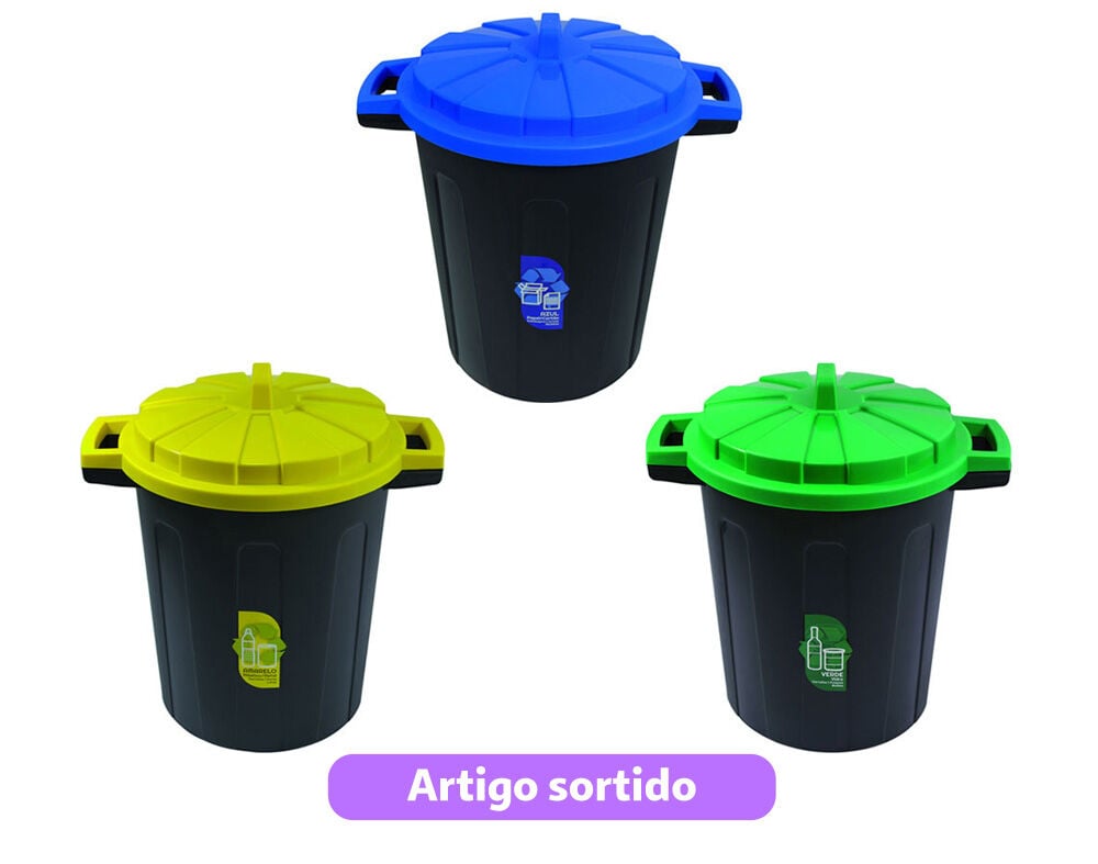 BALDE LIXO ECOPONTO 25L 43X43X24CM CORES SORTIDAS