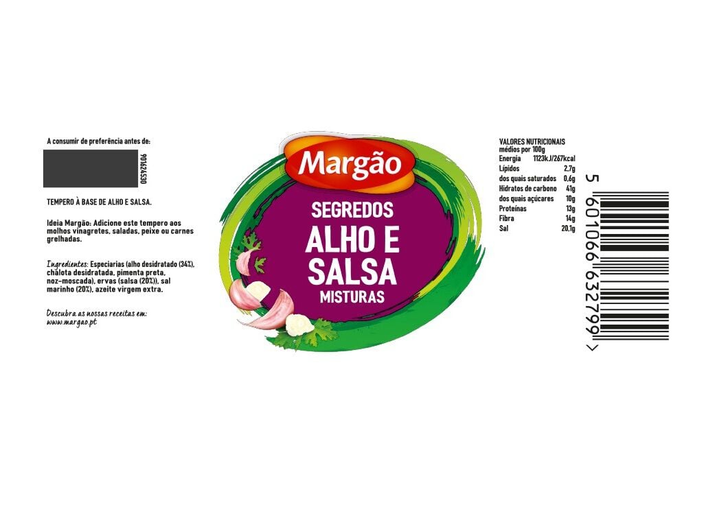 MISTURA ESPECIARIAS MARG&Atilde;O SEGREDOS ALHO E SALSA FRASCO43G image number 1
