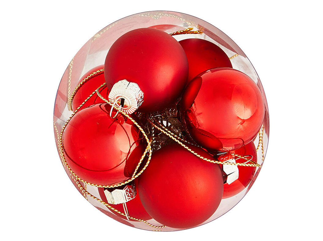 CAIXA COM 12 BOLAS ACTUEL VIDRO VERMELHO 3.5CM image number 0