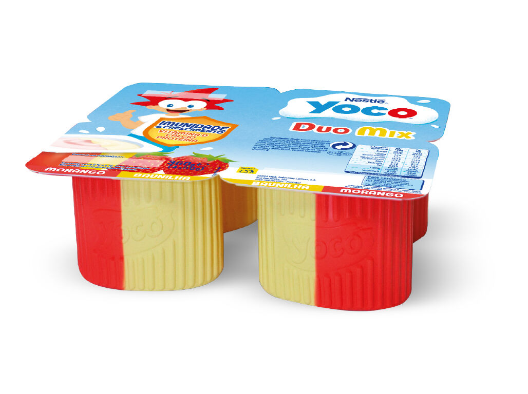 INFANTIL YOCO DUO MIX MORANGO E BAUNILHA 4X90G