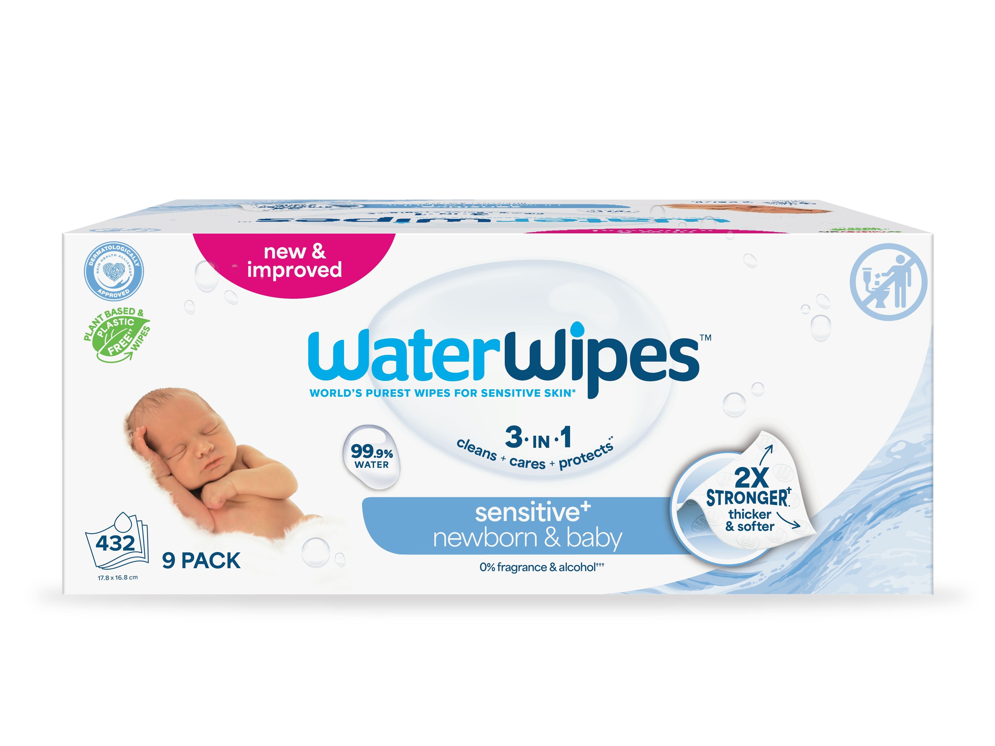 TOALHITAS WATERWIPES BIODEGRAD&Aacute;VEIS 9X48UN image number 1