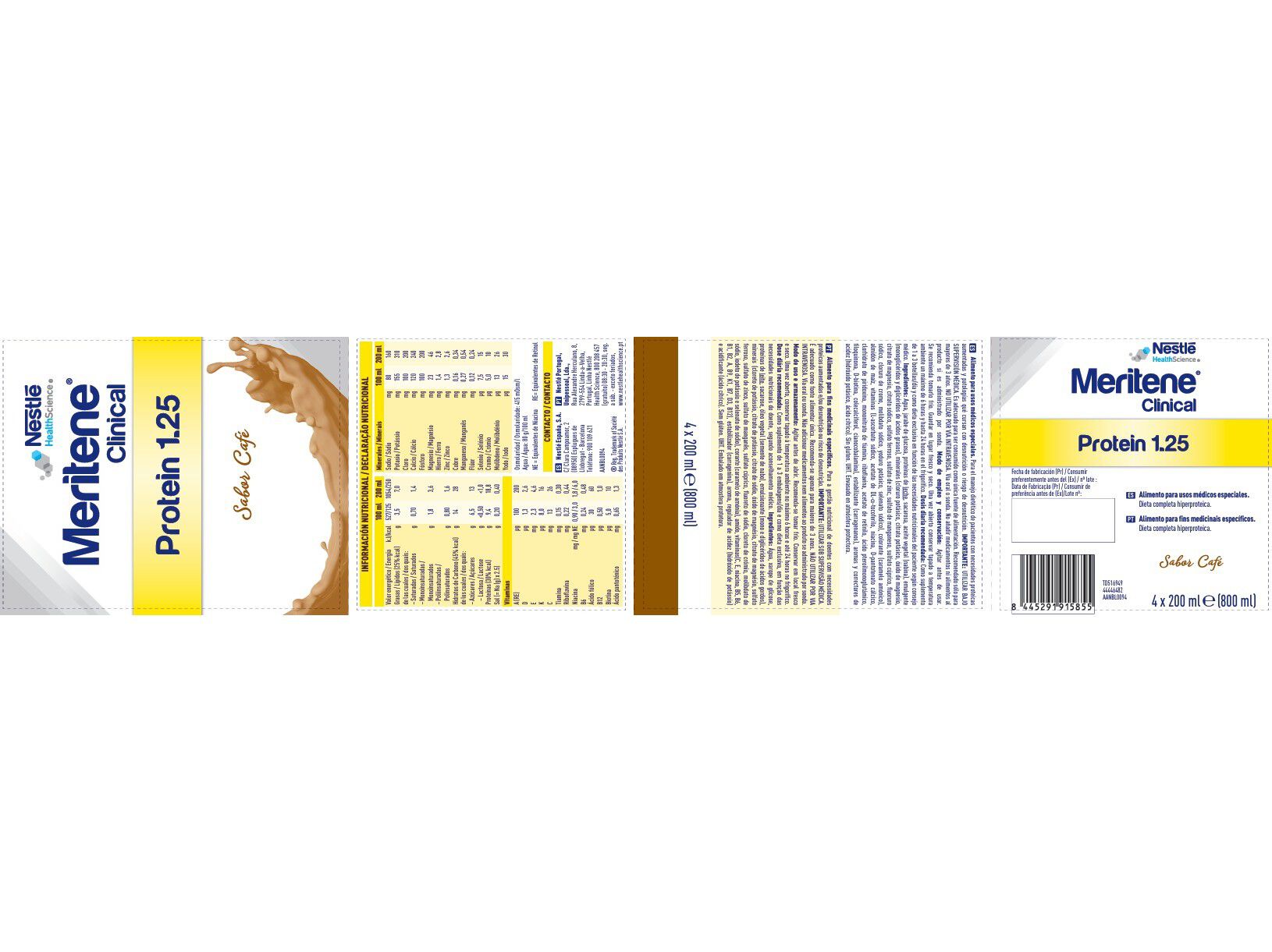 SUPLEMENTO MERITENE PROTEIN CAF&Eacute; 1.25 4X200ML image number 1