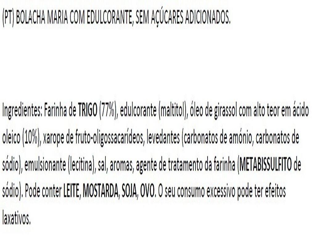 BOLACHA MARIA CU&Eacute;TARA 0% A&Ccedil;UCAR 400G image number 1