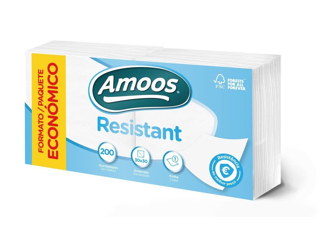 GUARDANAPOS FOLHA SIMPLES AMOOS 30X30CM 200UN image number 0