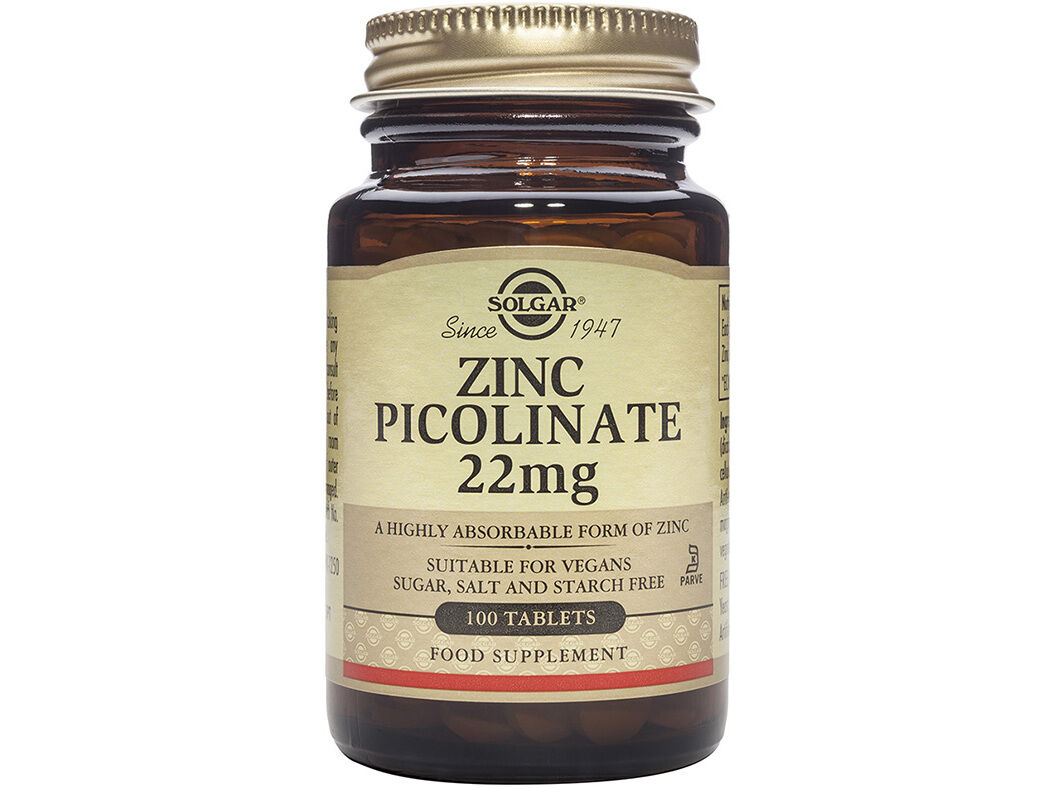 SUPLEMENTO SOLGAR PICOLINATO ZINCO 22MG 100CAPS image number 0