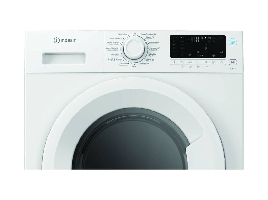 M&Aacute;QUINA DE LAVAR E SECAR ROUPA INDESIT IDP 9664 PUSH&GO SPT 9/6 KG 1400 RPM BRANCO image number 2