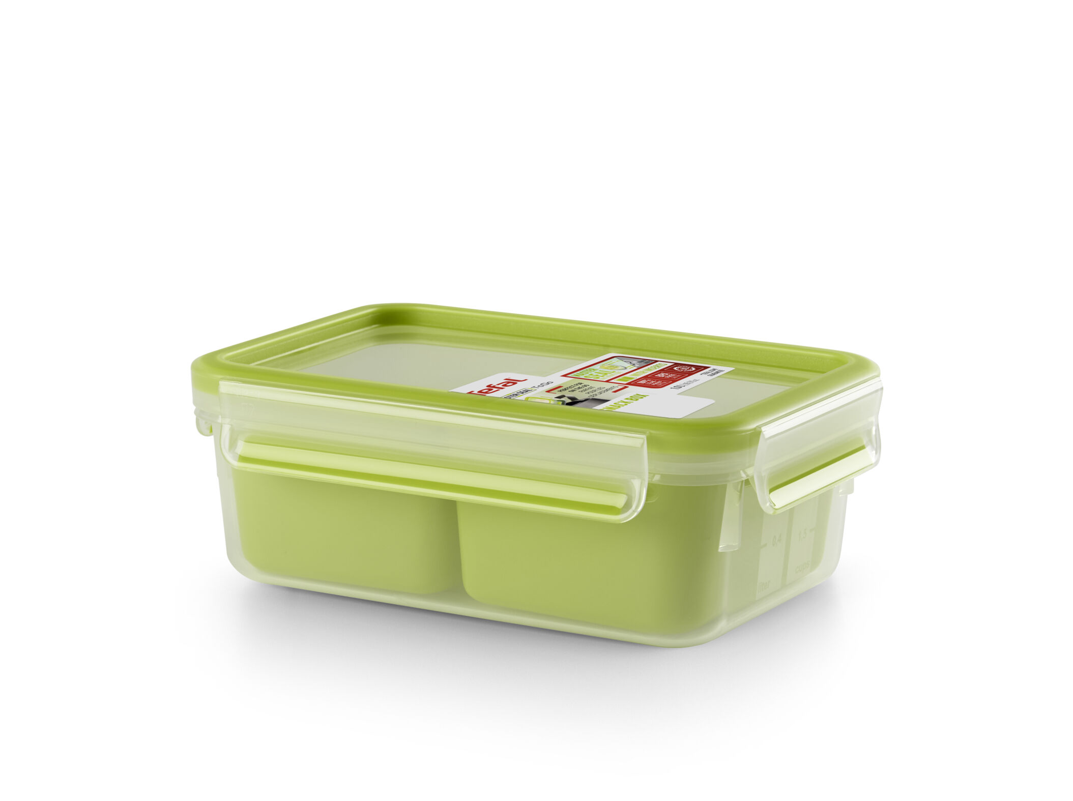 CAIXA PARA SNACKS E REFEI&Ccedil;&Atilde;O TEFAL RETANGULAR COM 2 DIVIS&Oacute;RIAS 1L image number 0