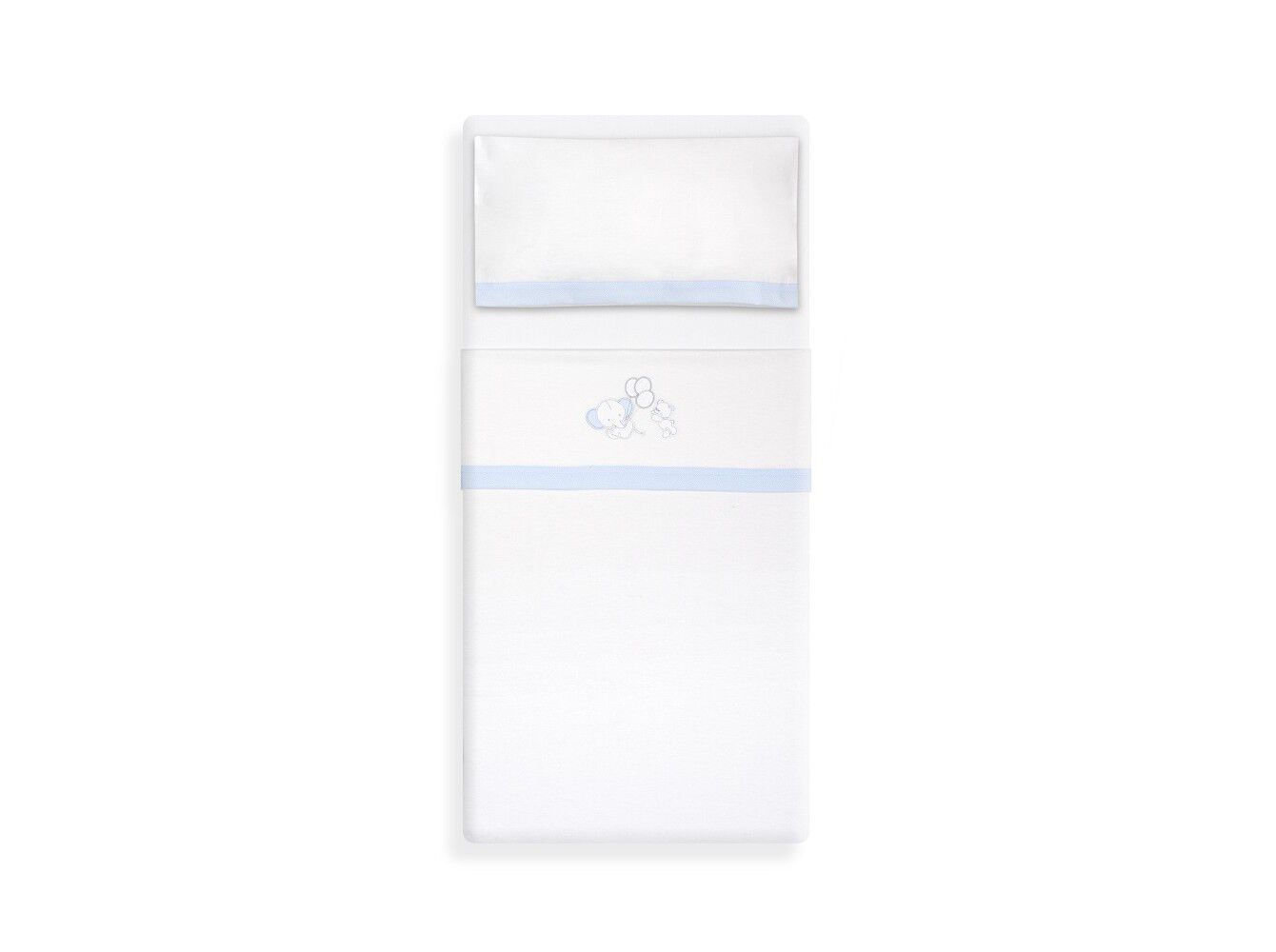 CONJUNTO DE LEN&Ccedil;OIS CAMA INTERBABY FLANELA BRANCO/AZUL image number 1