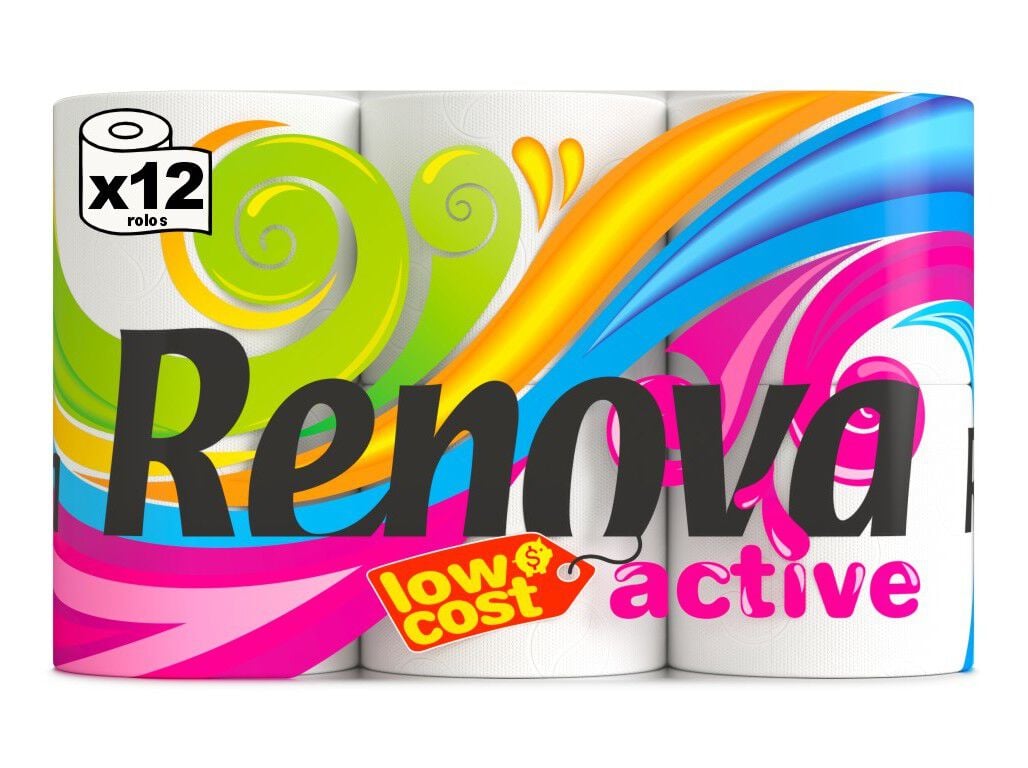 PAPEL RENOVA HIGI&Eacute;NICO ACTIVE BRANCO 12 ROLOS