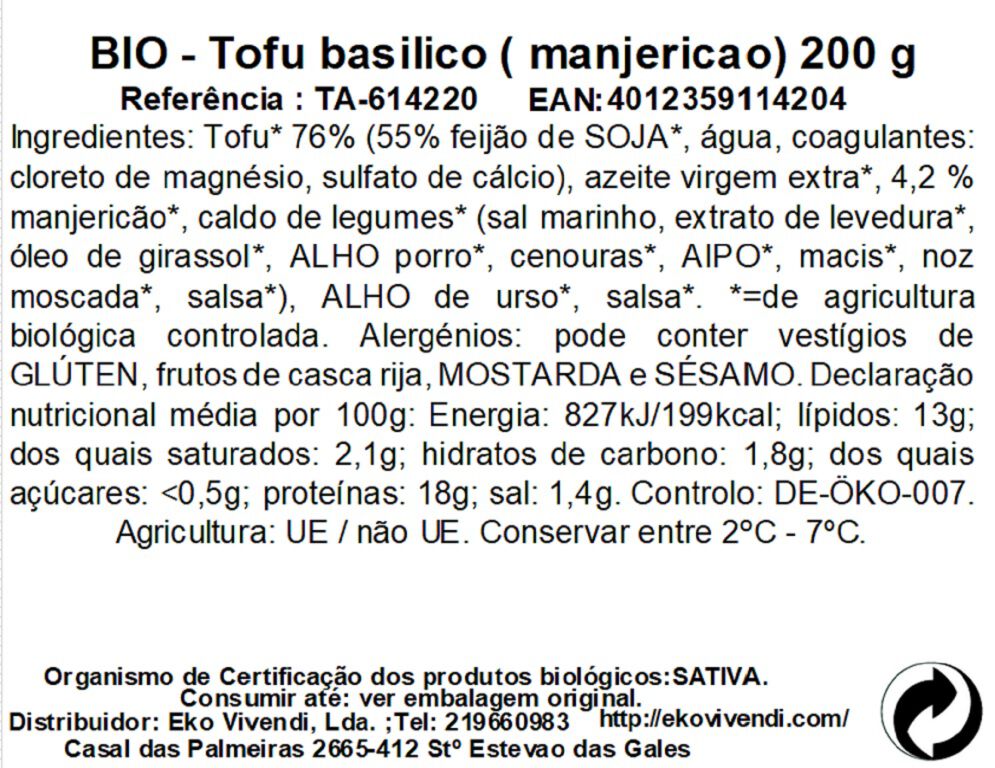 TOFU TAIFUN MANJERIC&Atilde;O BIO 200G image number 1
