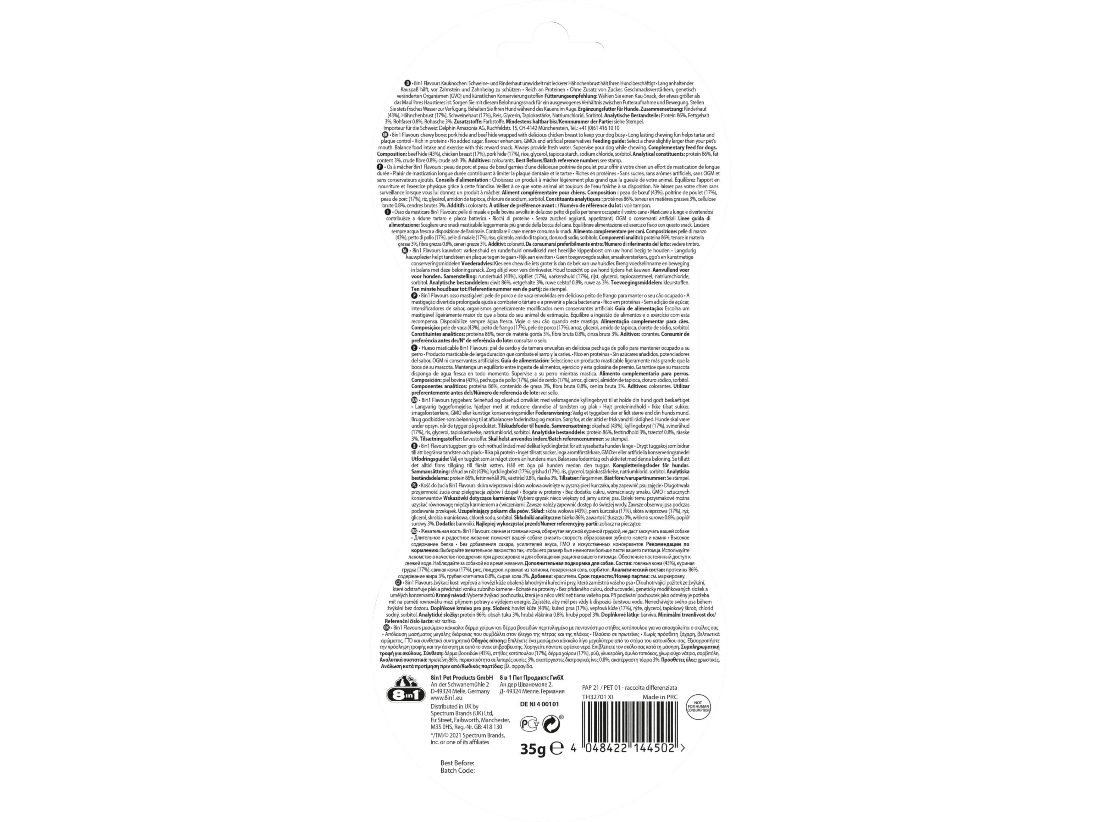 SNACKS C&Atilde;O 8IN1 OSSO TRIPLE FLAVOUR S image number 1