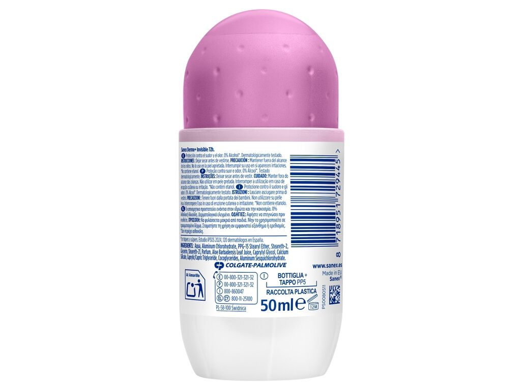 DESODORIZANTE ROLL-ON DERMO EFEITO INVIS&Atilde;VEL SANEX 50ML image number 1