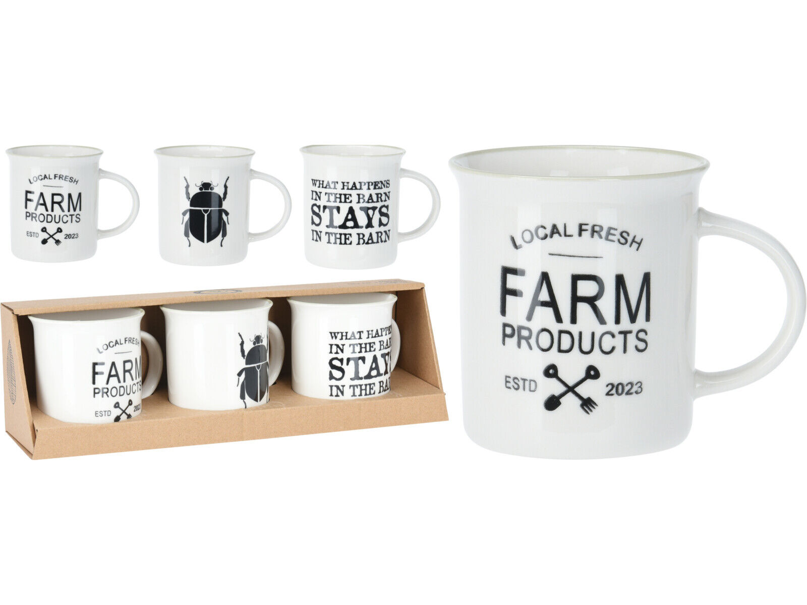 CONJUNTO 3 CANECAS PORCELANA 33CL image number 0