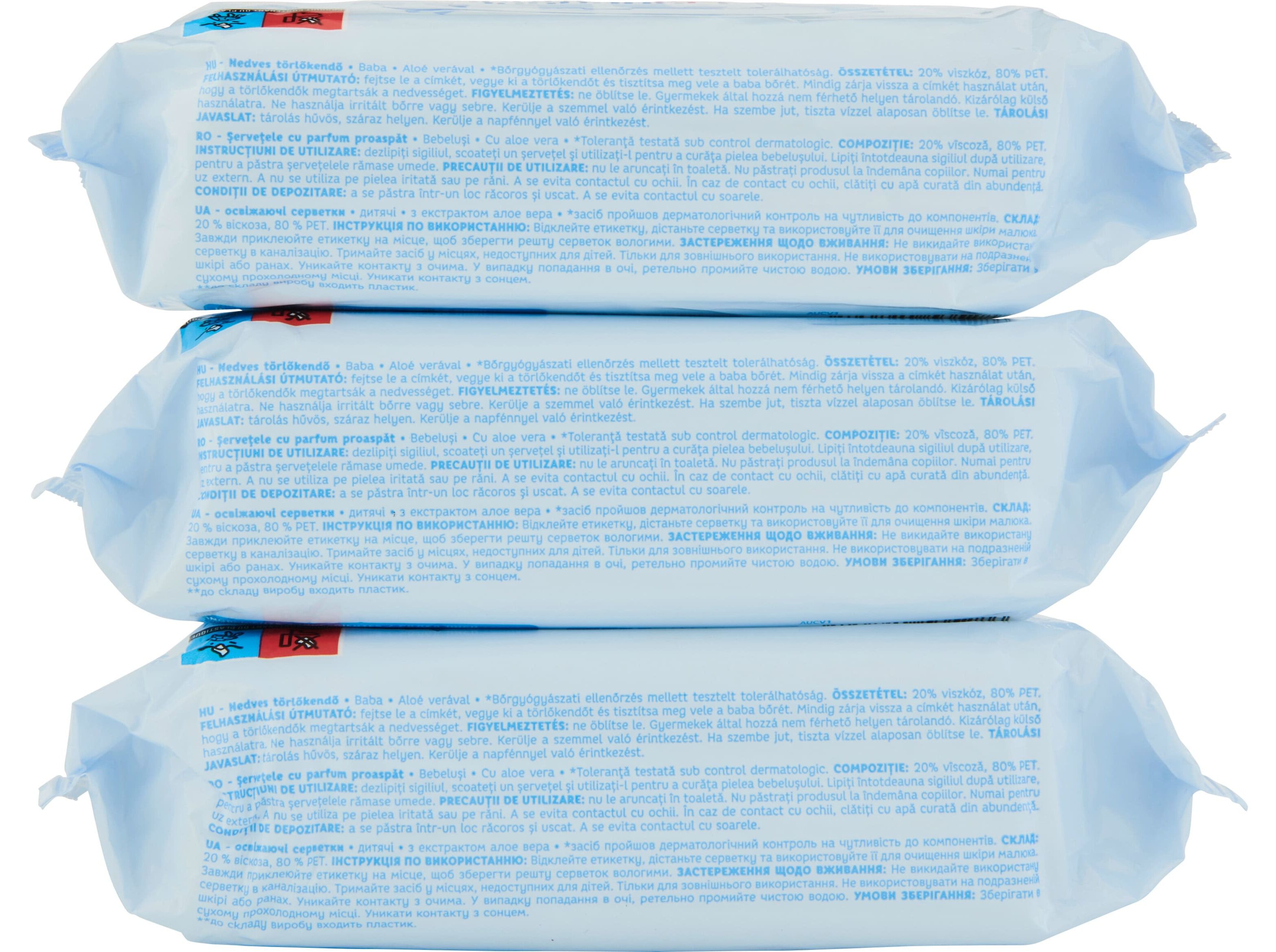 TOALHITAS AUCHAN BABY REFRESCANTES C/ALOE VERA 3X72UN image number 1