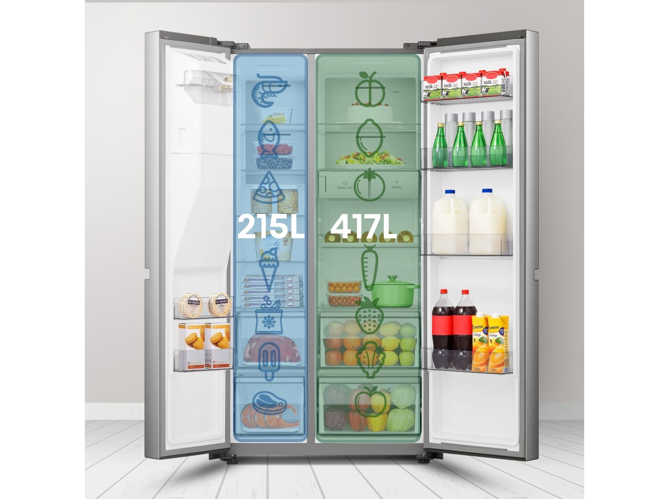 FRIGOR&Iacute;FICO AMERICANO HISENSE RS818N4TIC LOOK INOX C 632L image number 4