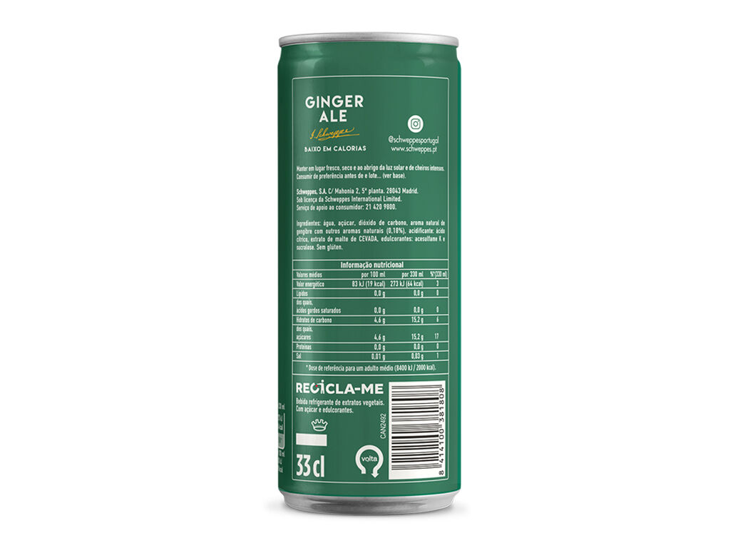GINGER ALE SCHWEPPES LATA 0.33L (SDR) image number 1