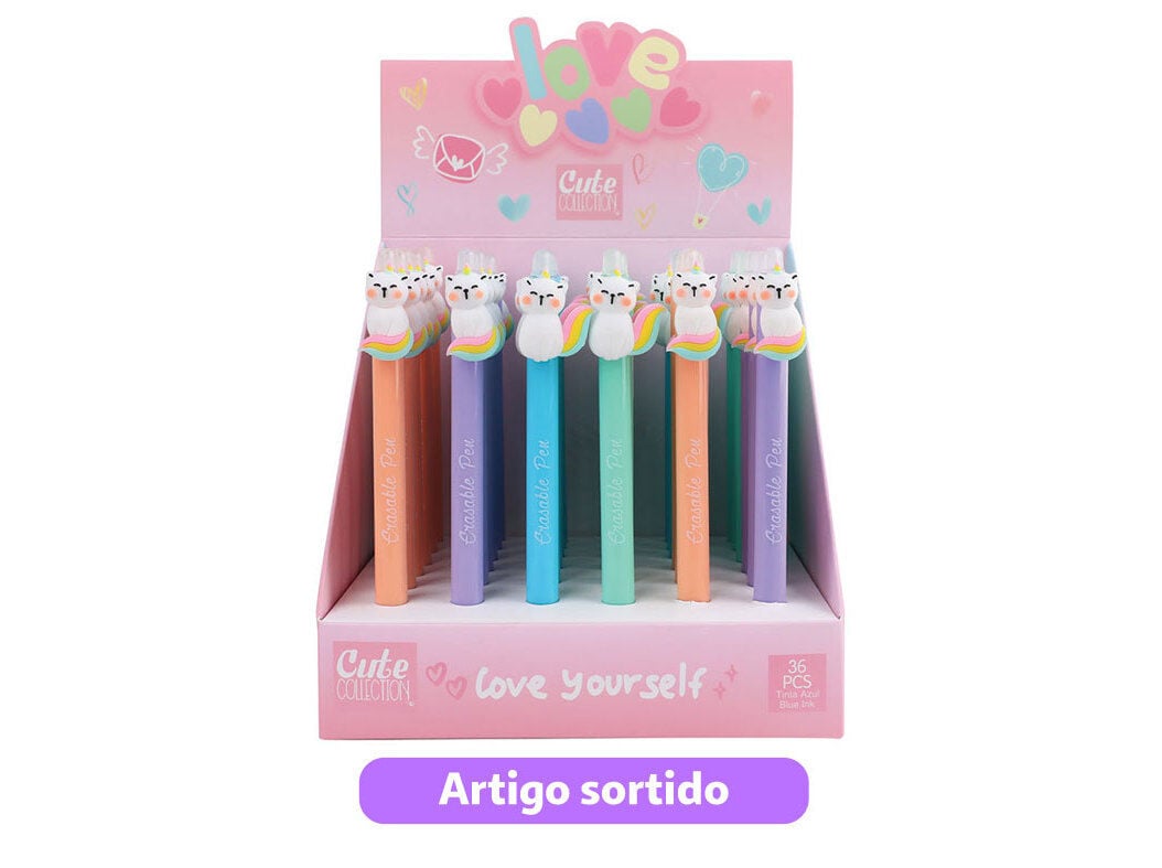 ESFEROGRAFICA GEL CUTE APAGAVEL GATOS MODELOS SORTIDOS