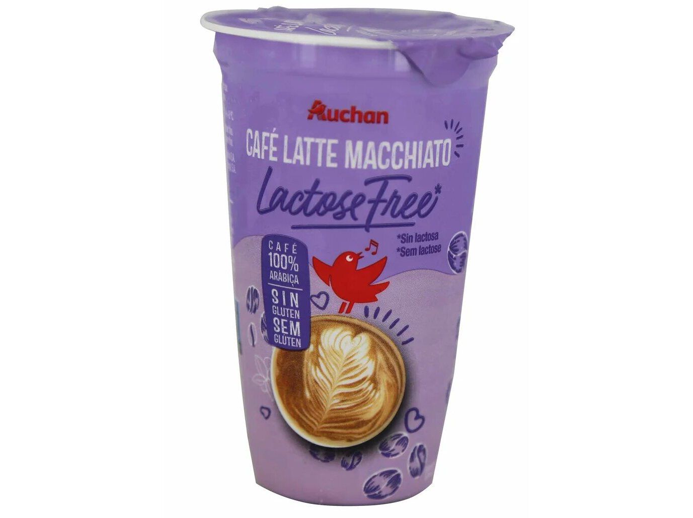 CAF&Eacute; LATTE MACCHIATO AUCHAN 100% AR&Aacute;BICA SEM LACTOSE E SEM GL&Uacute;TEN 250ML image number 0