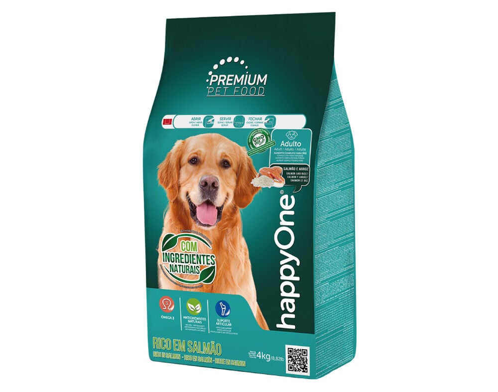 RA&Ccedil;&Atilde;O PARA C&Atilde;O HAPPYONE PREMIUM SALM&Atilde;O E ARROZ 4KG image number 0