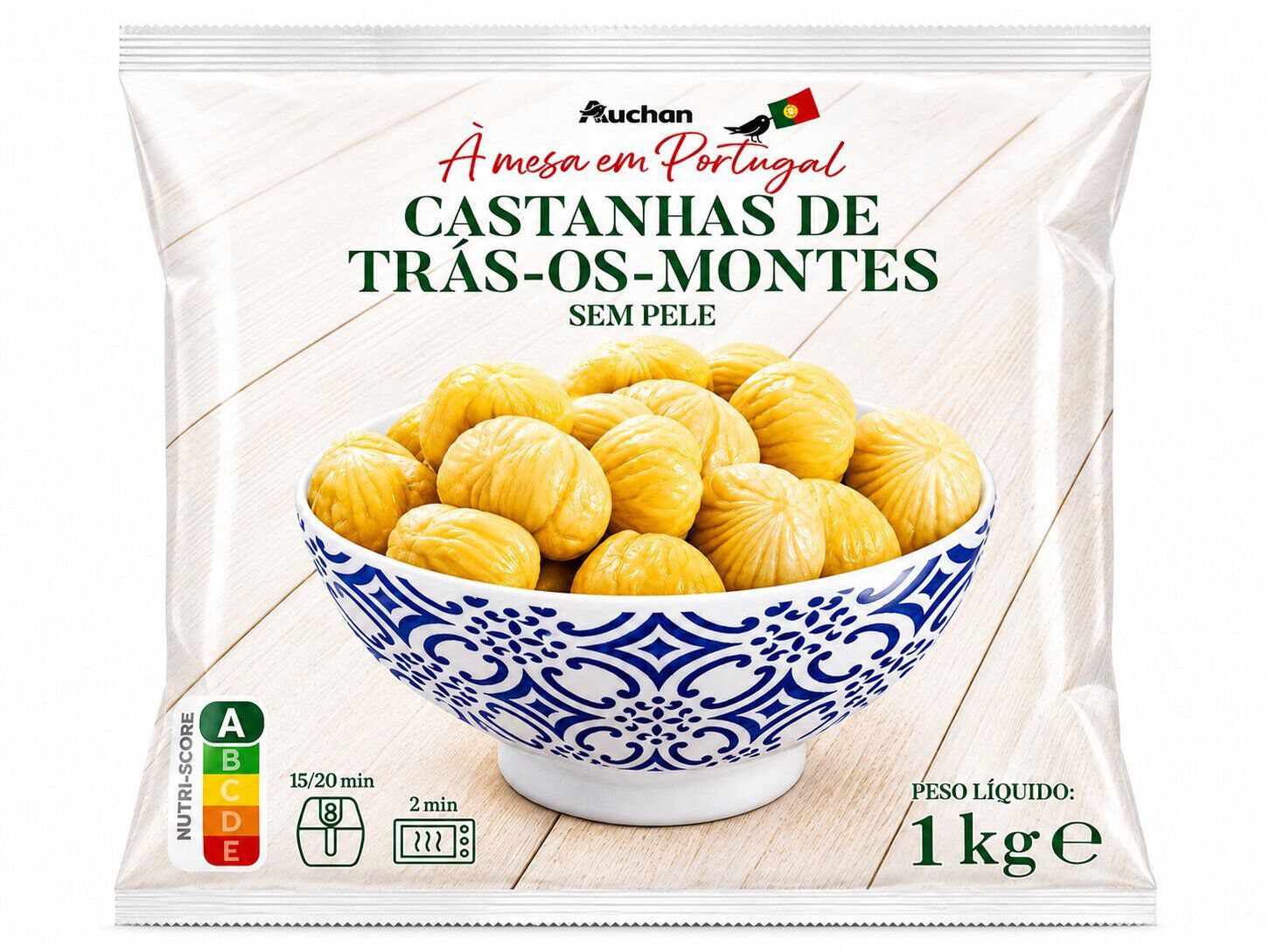 CASTANHAS AUCHAN &Agrave; MESA EM PORTUGAL TR&Aacute;S-OS-MONTES SEM PELE 1KG image number 0