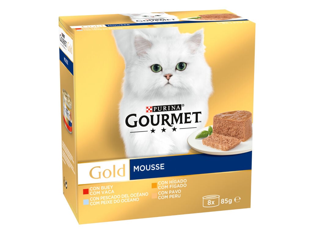 COMIDA H&Uacute;MIDA PARA GATO GOURMET GOLD MOUSSE 8X85G image number 1