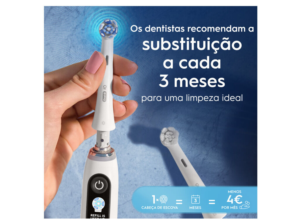 RECARGA ESCOVA EL&Eacute;CT ORAL-B IO ULTIMATE CLEAN BRANCA 2UN image number 3