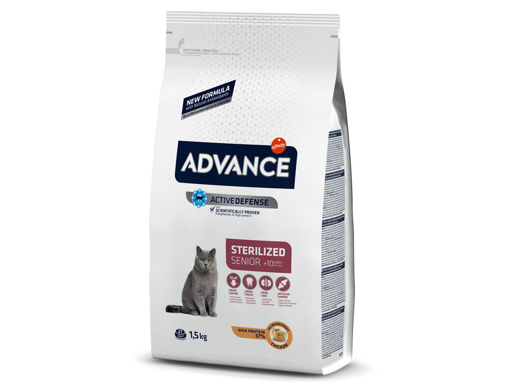 RA&Ccedil;&Atilde;O PARA GATO ADVANCE ESTERILIZADO +10 ANOS 1.5KG