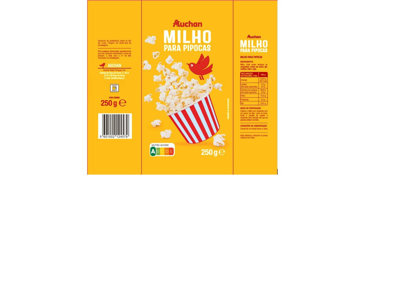 MILHO PARA PIPOCAS AUCHAN 250G image number 1