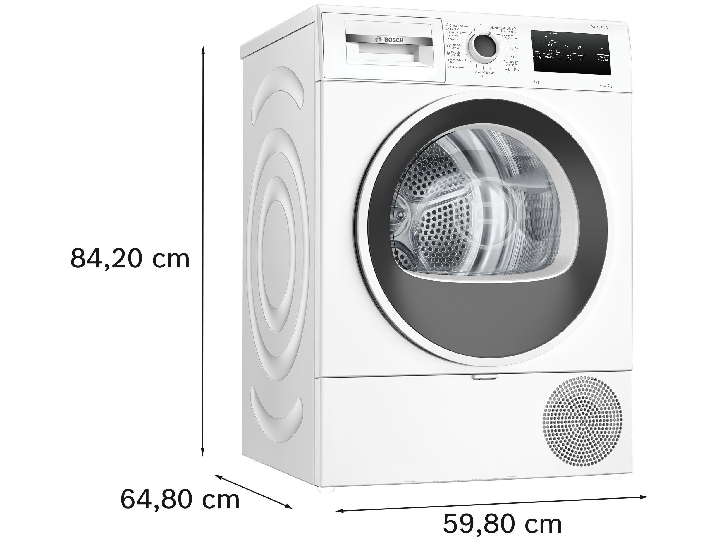 M&Aacute;QUINA SECAR ROUPA BOSCH WTR85V00ES BRANCO D 8KG image number 2