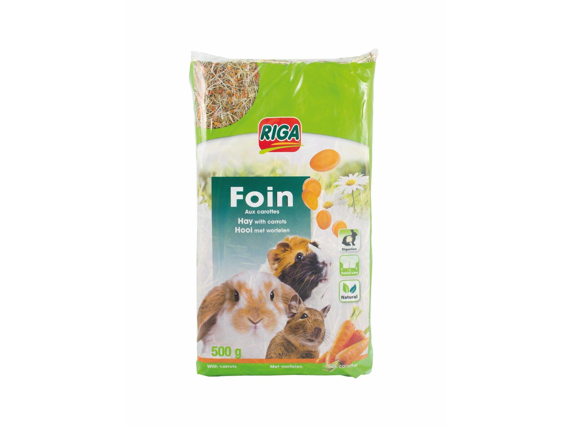 FENO PARA ROEDORES RIGA COM CENOURA 500G