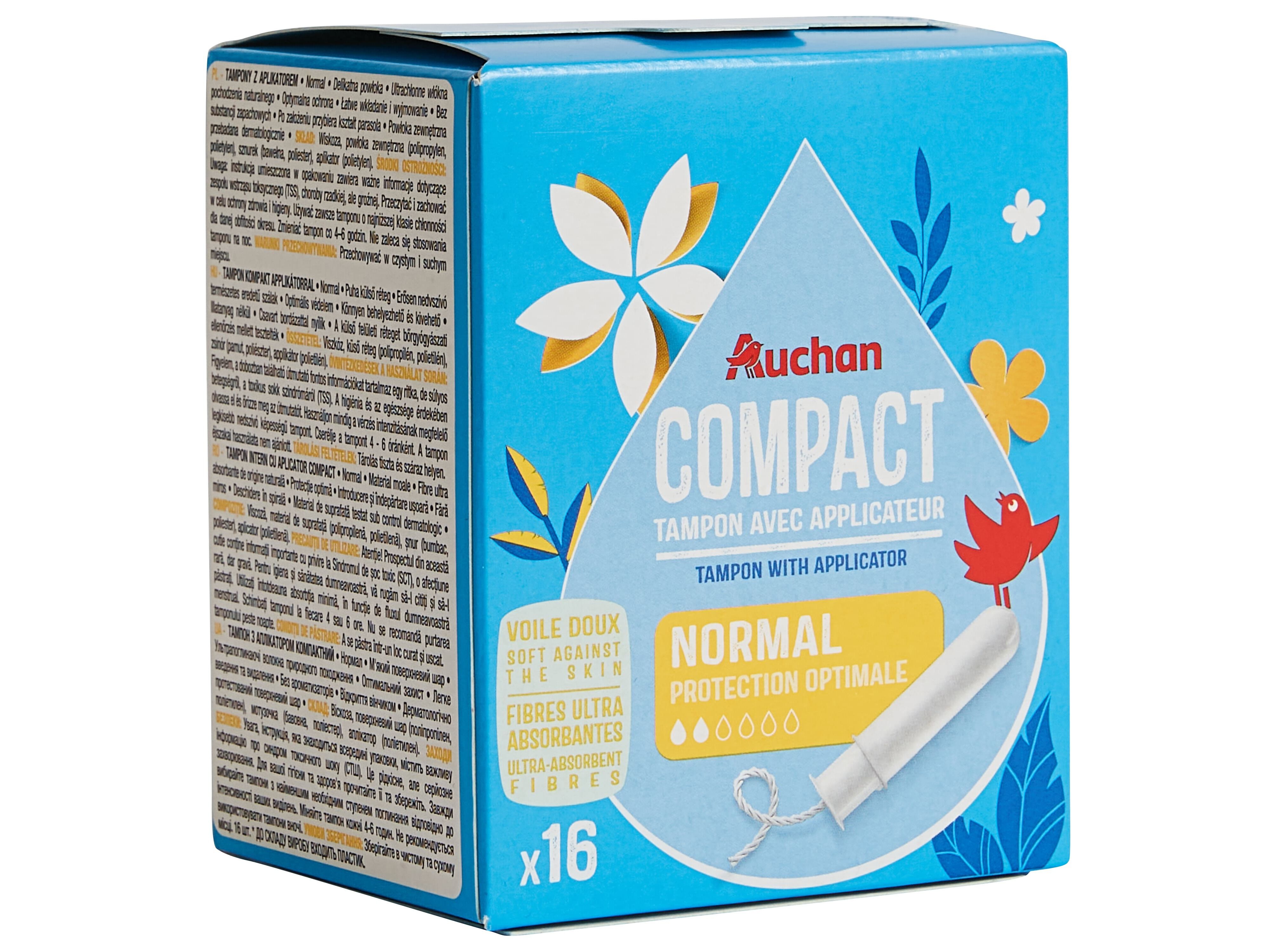 TAMP&Otilde;ES AUCHAN COMPACTO NORMAL COM APLICADOR 16UN image number 1