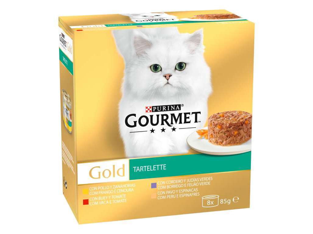 COMIDA H&Uacute;MIDA PARA GATO GOURMET GOLD TARTELETE 8X85G