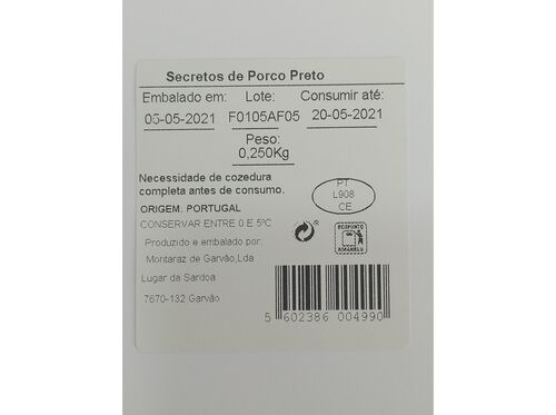 SECRETOS DE PORCO PRETO P.CONTROLADA SKP 250G