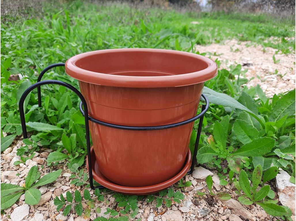 VASO REDONDO COM PRATO E SUPORTE &Oslash;18CM image number 1