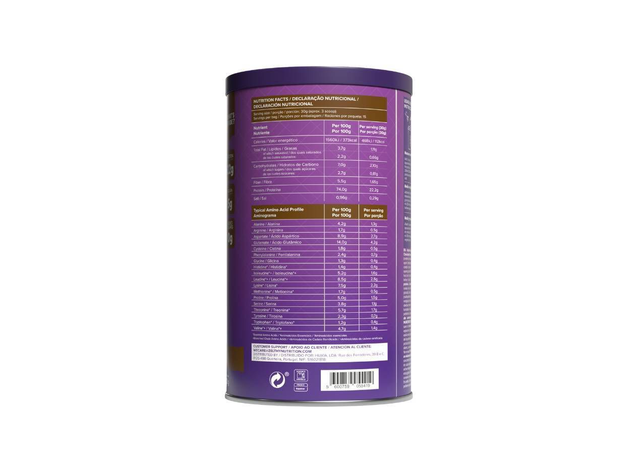 PROTEINA WHEY ISOLADA ZELTHY CHOCOLATE 450G image number 1