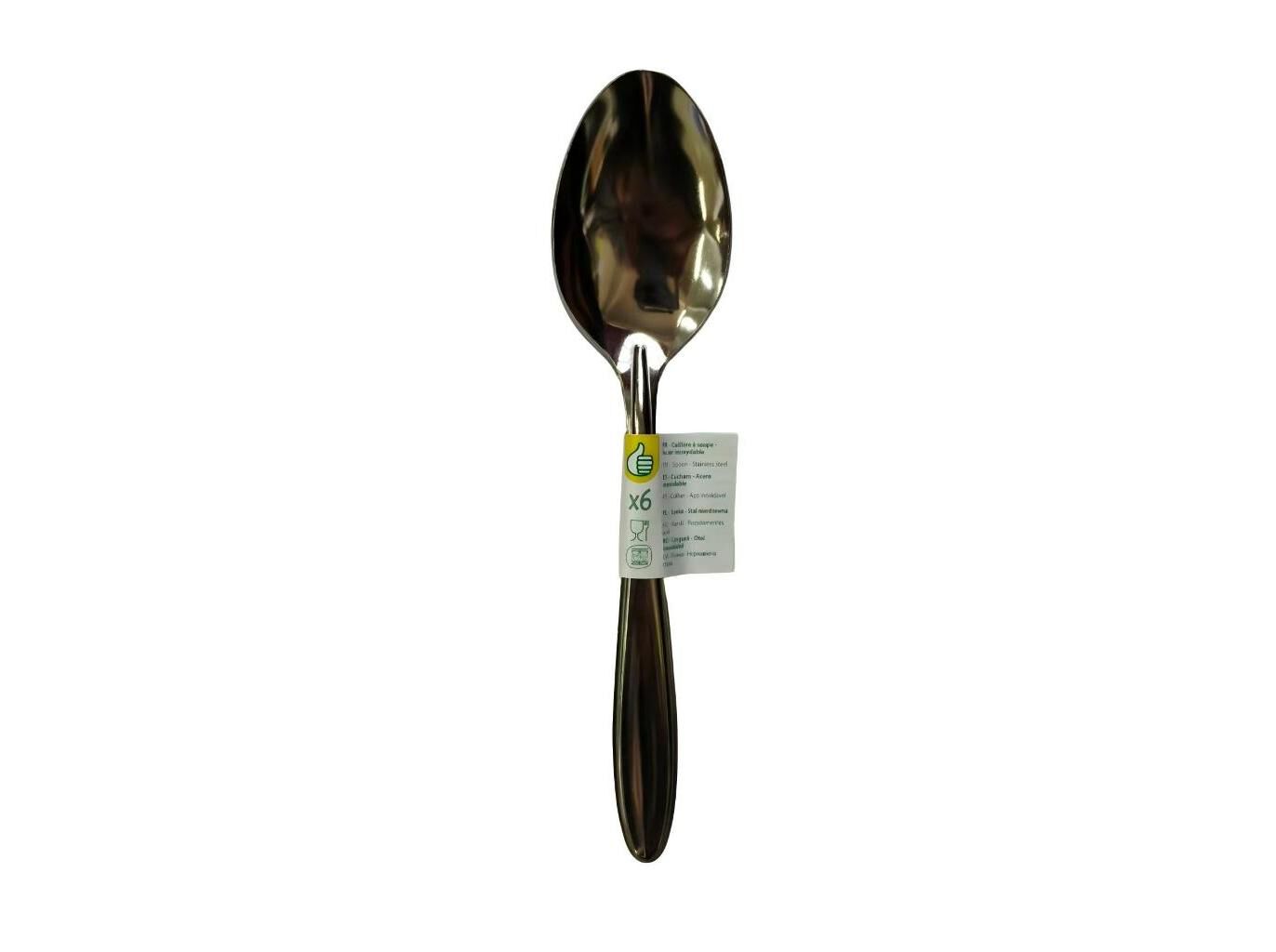 CONJUNTO DE 6 COLHERES DE SOPA ALICE POLEGAR INOX