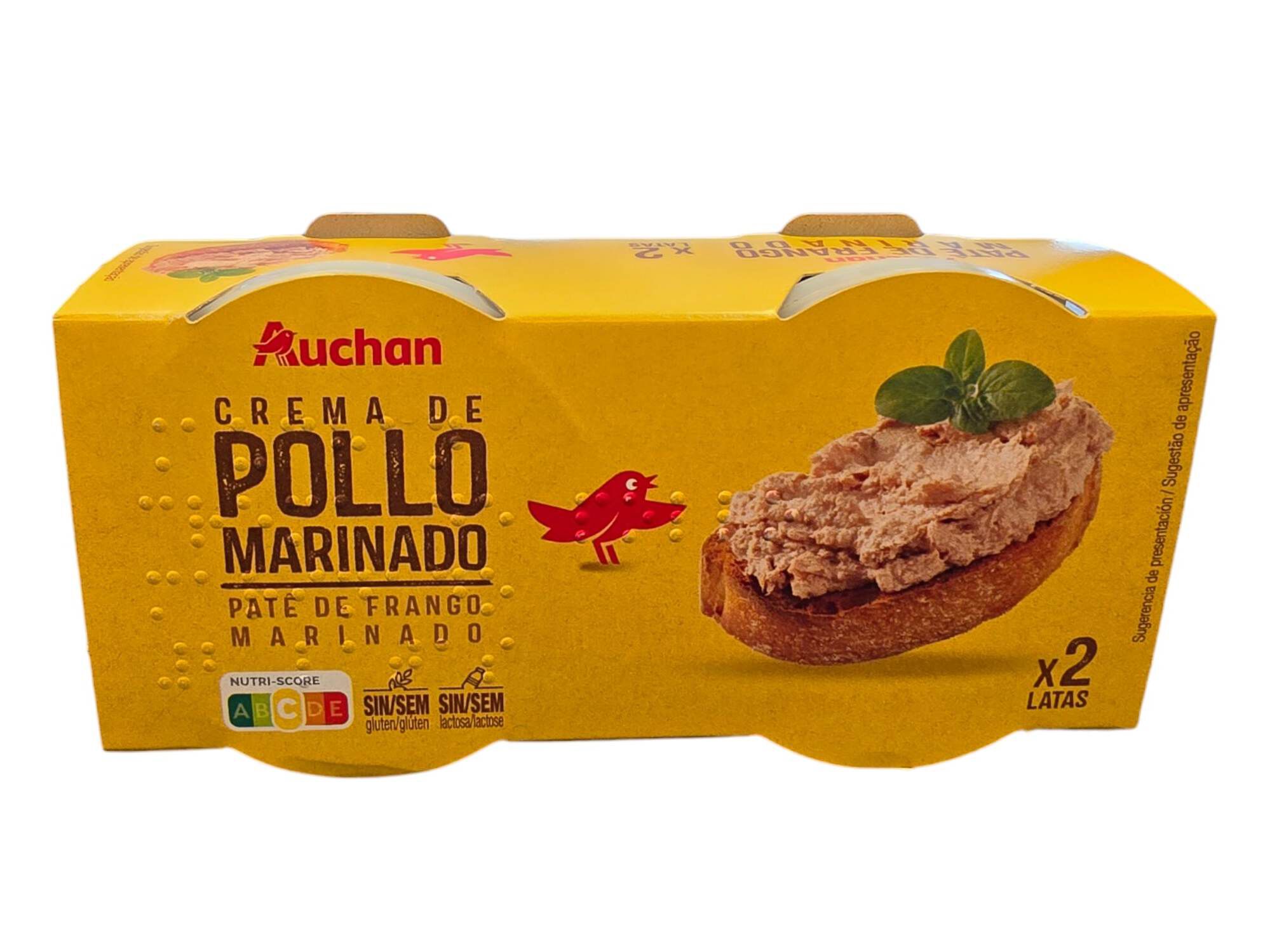 PAT&Eacute; AUCHAN FRANGO MARINADO 2X80G image number 0