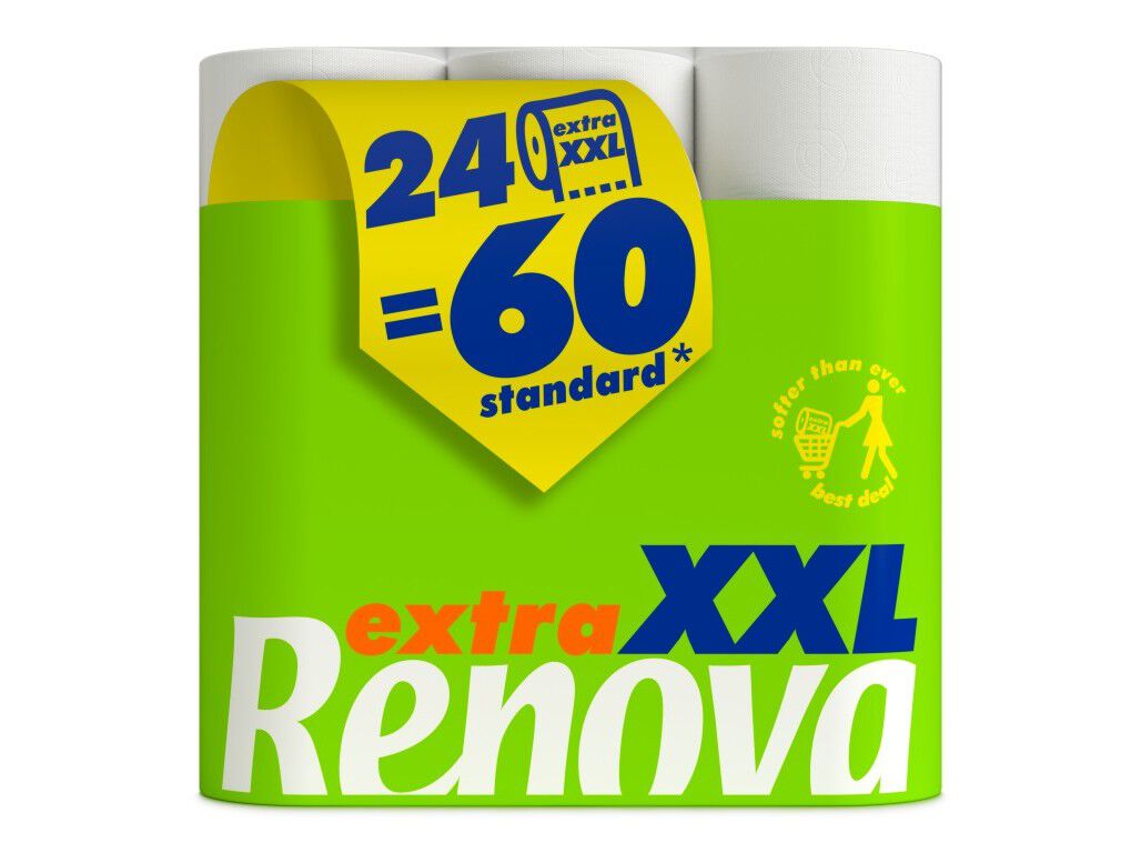 PAPEL RENOVA HIGI&Eacute;NICO COMPACT XXL 24 ROLOS = 60 ROLOS