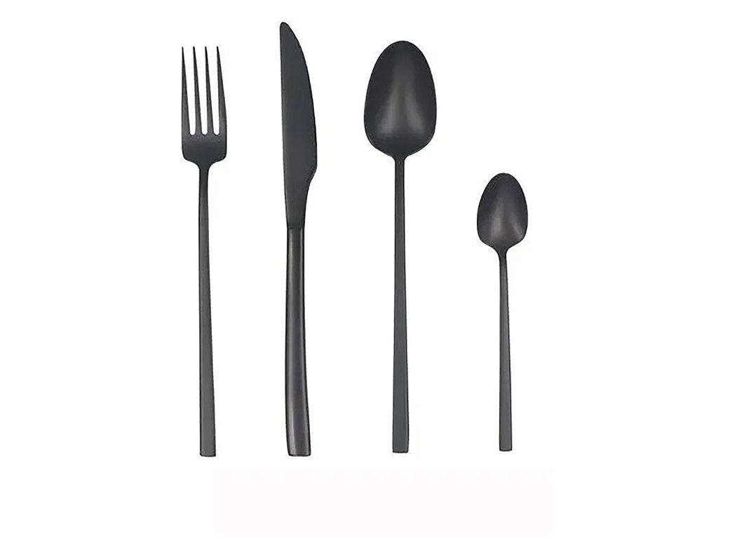 FAQUEIRO INOX ACTUEL PRETO MATE 24 PE&Ccedil;AS