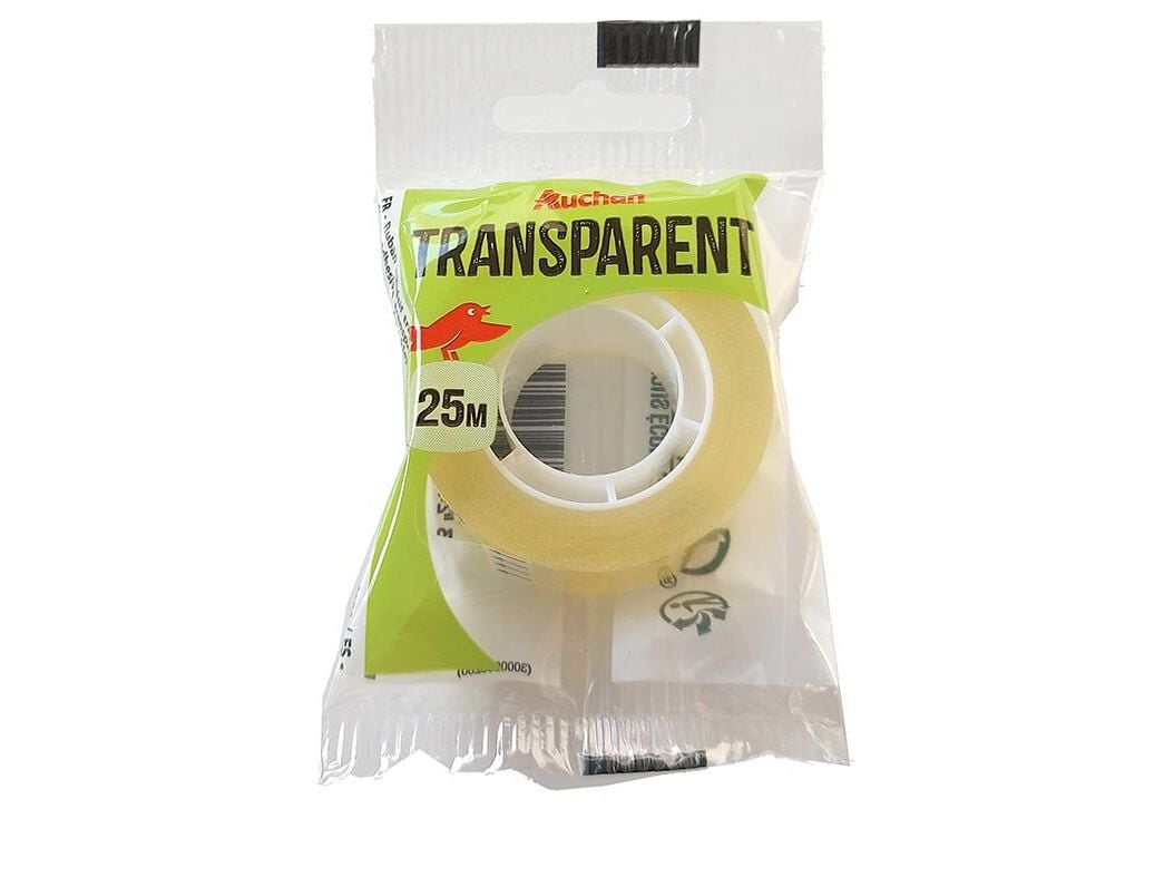 FITA COLA AUCHAN TRANSPARENTE 25M image number 0